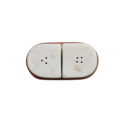 Minimalist Marble Salt + Pepper Shaker Set