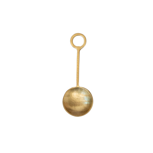 Gold Hammered Round Serving Spoon | 5in