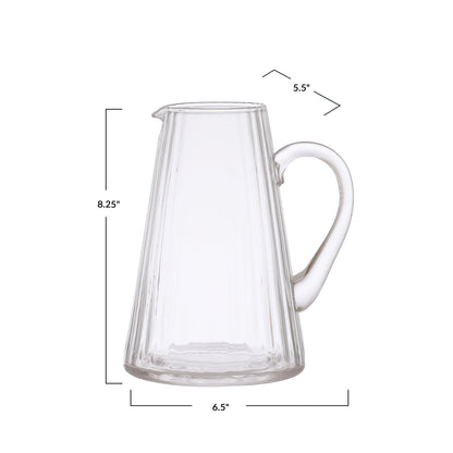 Classic Ribbed Glass Pitcher | 60oz