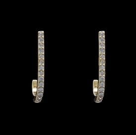 Pave Diamondique J Post Earrings | .5in Gold