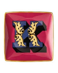 Versace Alphabet Square Dish | 4.75in K