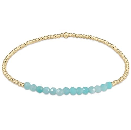 Gold Bliss 2mm Bead Bracelet - Amazonite