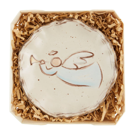 Angel Stoneware Trinket Dish | 5x4.5in