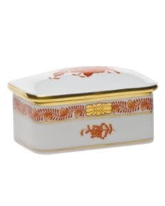 Herend Chinese Bouquet Rectangular Box | 3x2in Rust
