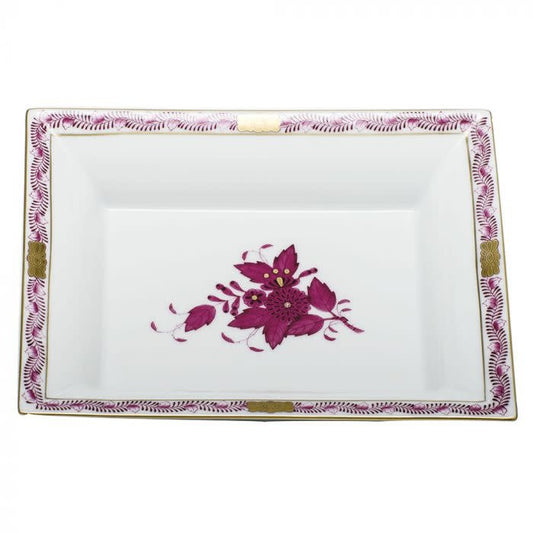 Herend Jewelry Tray | 7.5in Chinese Bouquet Raspberry