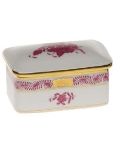 Herend Chinese Bouquet Rectangular Box | 3x2in Raspberry