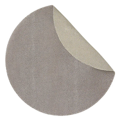 Stingray Texture Reversible Vinyl Placemats Set of 4 | Coffee + Khaki 16in Round