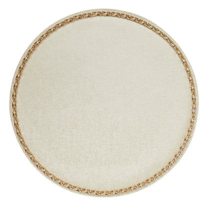 Chain Trim Vinyl Placemats Set of 4 |Bronze with Gold Trim 16in Round