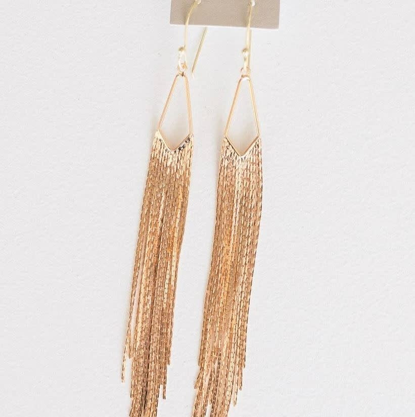 Ashton Gold Fringe Earrings | 2.5in