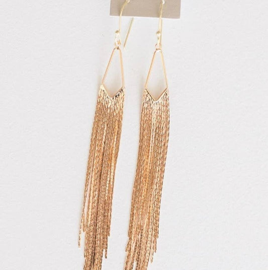 Ashton Gold Fringe Earrings | 2.5in