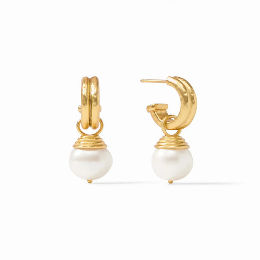 Astor Pearl Hoop & Charm Earring | Pearl