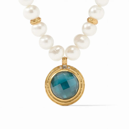 Astor Statement Necklace | Iridescent Peacock Blue