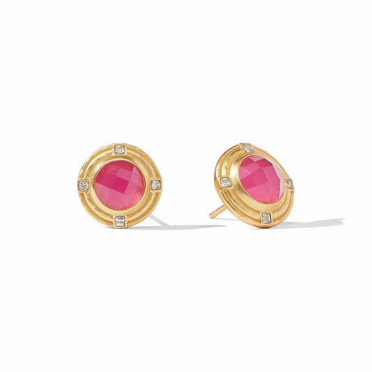 Astor Stone Stud | Iridescent Raspberry