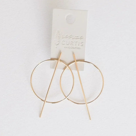 Aubrey Center Bar Geometric Hoop Earrings | 1.75in