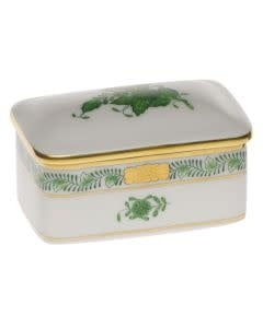 Herend Chinese Bouquet Rectangular Box | 3x2in Green