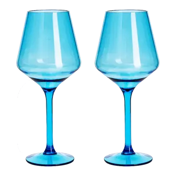 Acrylic Stemmed Wine Glass | Blue 15oz