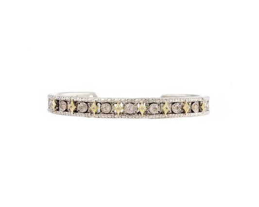 New World Carved Cuff Bracelet with Morganite