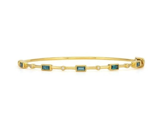 Petite Blue Topaz Baguette Bangle