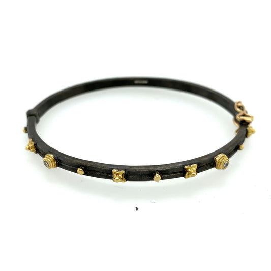 X and Diamond Bezel Bracelet