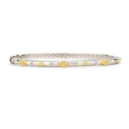 Mixed Metal Alternating Quad Bangle