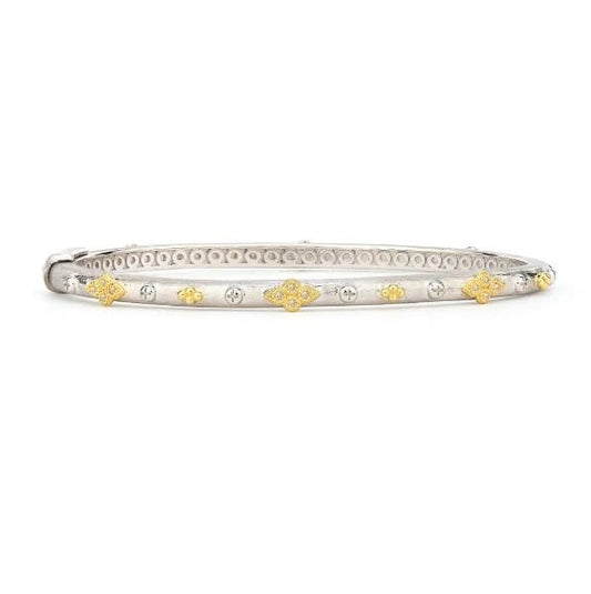 Mixed Metal Alternating Quad Bangle