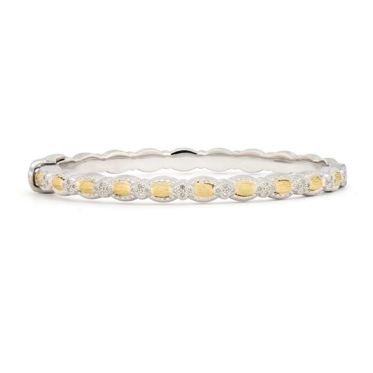 Mixed Metal Marquis MOP Diamond Quad Bangle