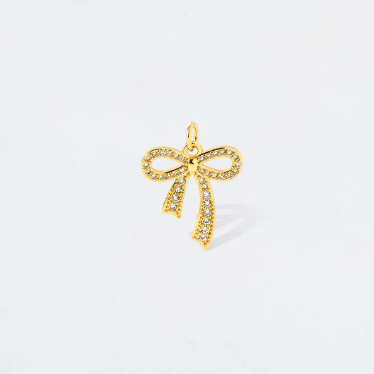 Pave Crystal Bow Charm Pendant