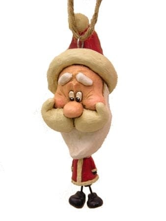 Santa Figure With Handlebar Mustache Ornament