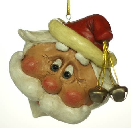 Flipped Hair Santa Ornament