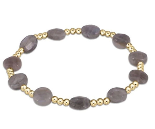 eNewton Admire Gold 3mm Bead Bracelet | Labradorite