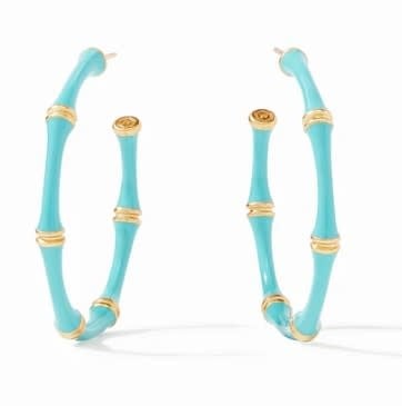 Bamboo Hoop-Bahamian Blue Enamel-M