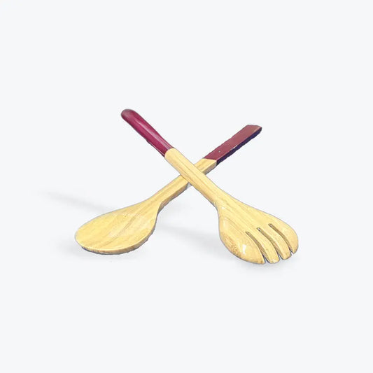 Bamboo Classic Salad Server Set | 14.7in  Blackberry