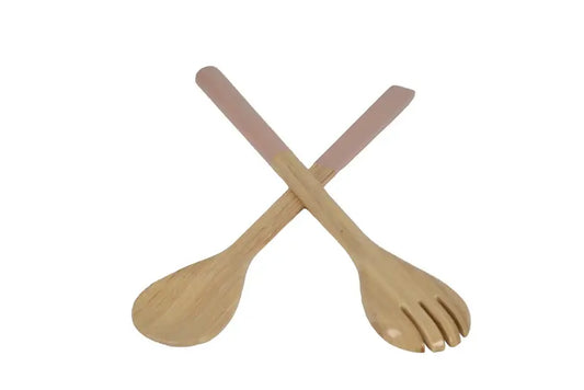 Bamboo Classic Salad Server Set | 14.6in Blush