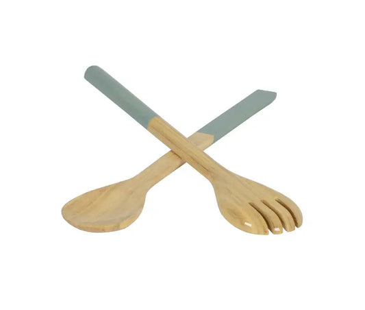 Bamboo Classic Salad Server Set |14.7in Ice Blue