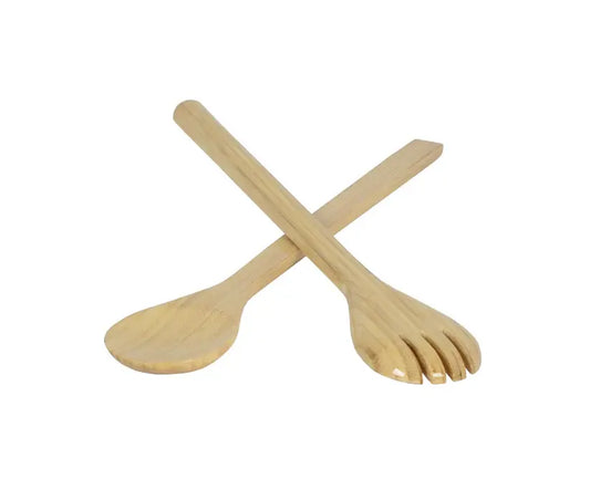 Bamboo Classic Salad Server Set | 14.7in Nature