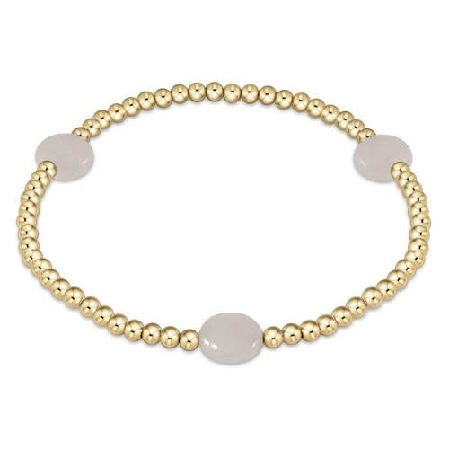 eNewton Admire Gold 3mm Bead Bracelet | Moonstone
