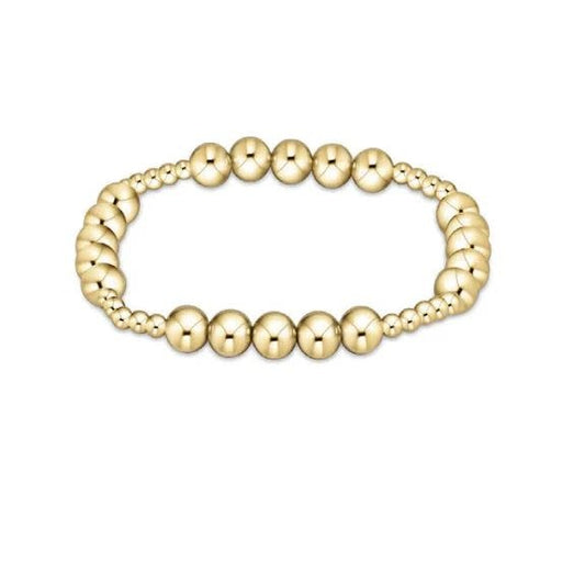 Classic Blissful Pattern Gold Bead Bracelet | 3mm + 6mm