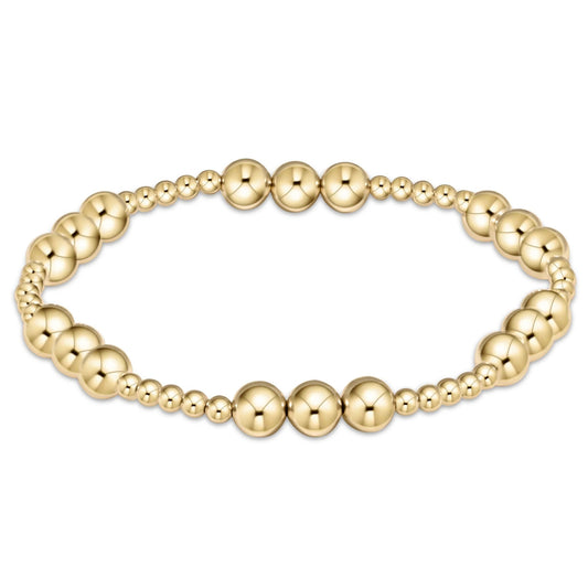 Classic Joy Pattern Gold Bead Bracelet | 6mm