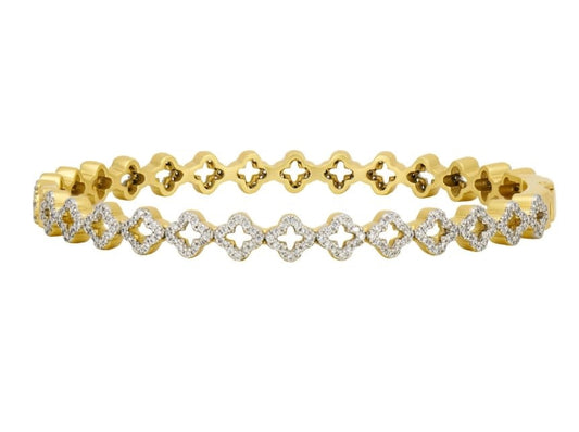 Nautical Clover Hinge Bangle