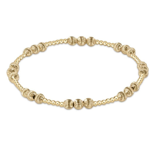 Dignity Joy Pattern Bead Bracelet Gold | 4mm