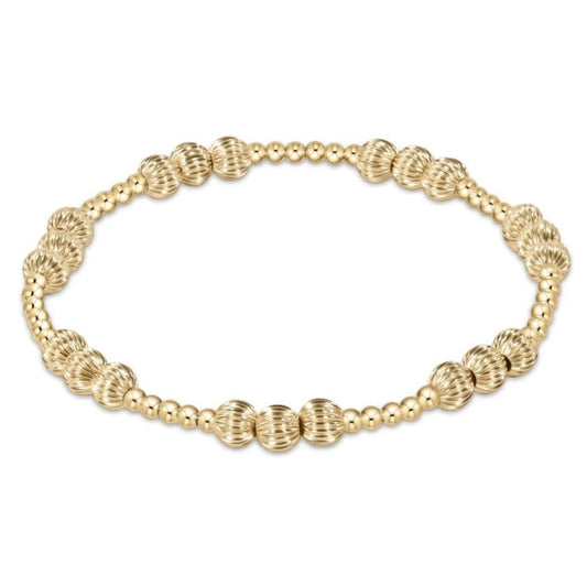Dignity Joy Pattern Bead Bracelet Gold | 5mm