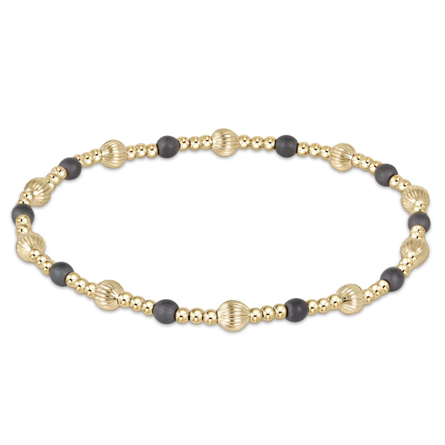 Dignity Sincerity Pattern 4mm Bead Bracelet Hematite