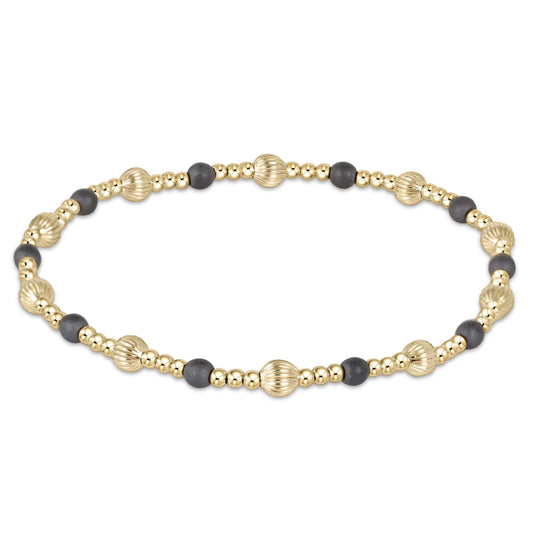 Dignity Sincerity Pattern 4mm Bead Bracelet Hematite