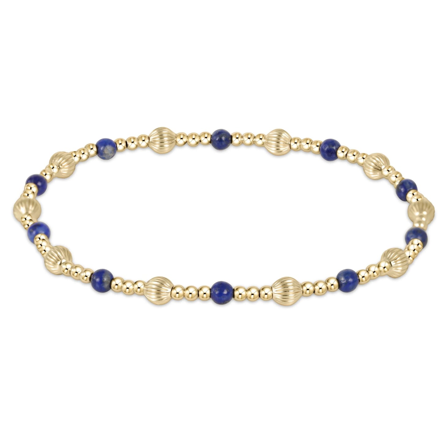Dignity Sincerity Pattern 4mm Bead Bracelet | Lapis