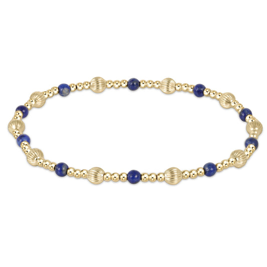 Dignity Sincerity Pattern 4mm Bead Bracelet | Lapis