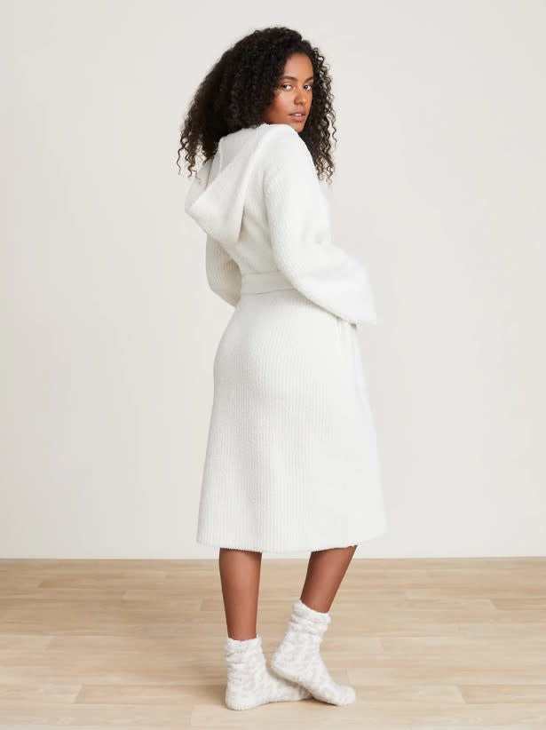 BFD CC Ribbed Hooded Robe CREAM