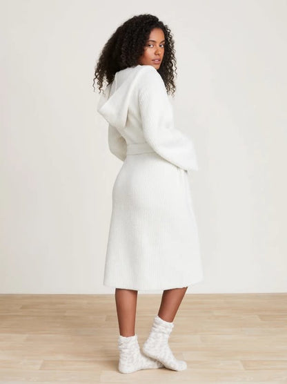 BFD CC Ribbed Hooded Robe CREAM