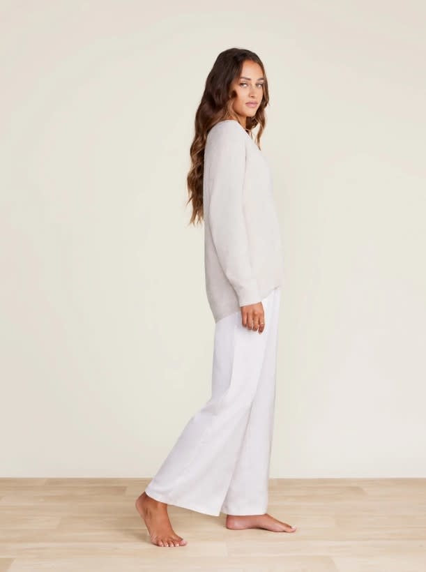 Cozychic Lite V Neck Seamed Pullover | Stone L