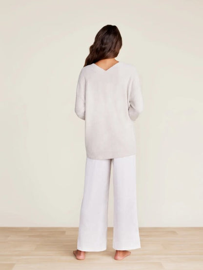 Cozychic Lite V Neck Seamed Pullover | Stone M