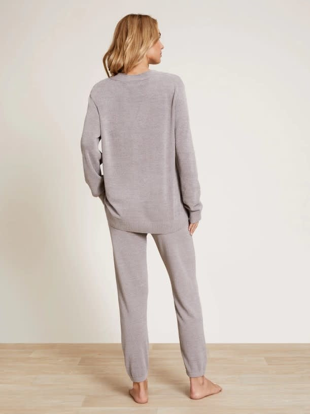 Rib Back Placket Henley | Pewter L